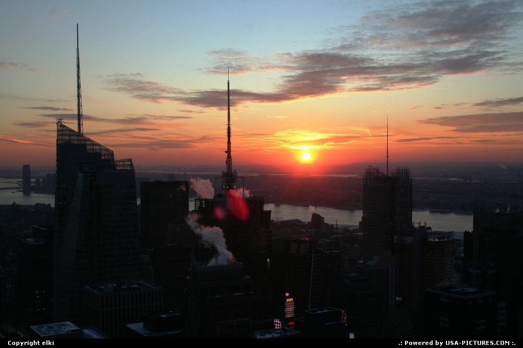 Picture by elki: New York New-york   New York Manhattan sunset Rockfeller Center (top of the rock)