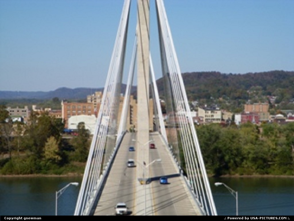Picture by gnewman: West Portsmouth Ohio   roadway, bridge, 