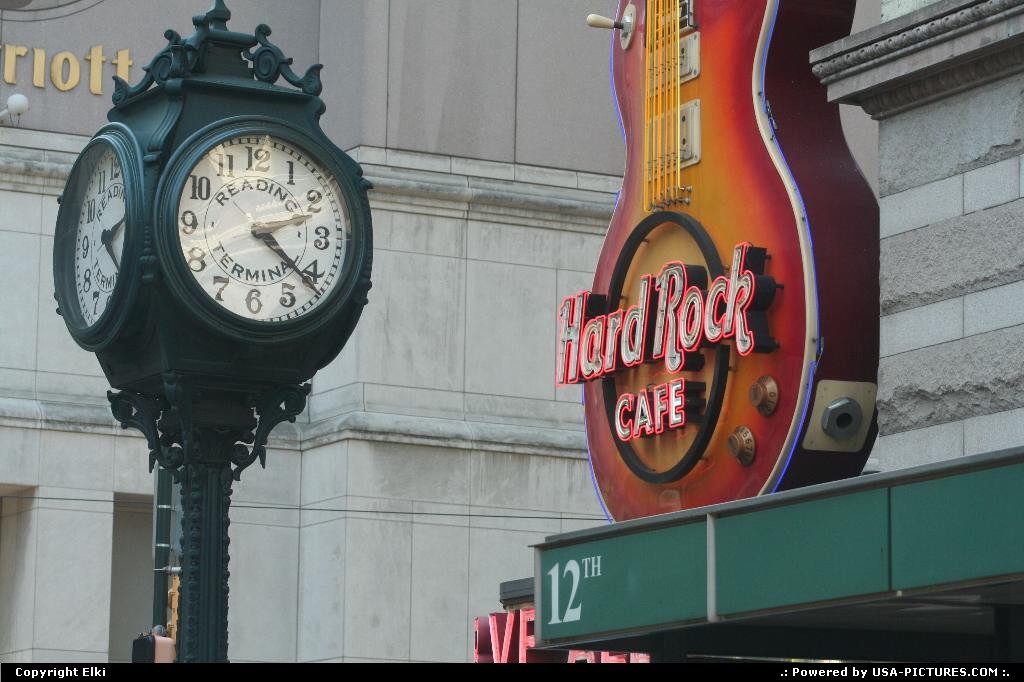 Picture by elki: Philadelphia Pennsylvania   hard rock, clock
