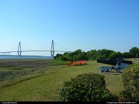 South-carolina, Arthur Ravenel Jr bridge viewed from Patriot's Point