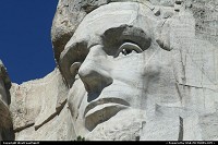 South-dakota, Mount Rushmore National Memorial sculpture by Gutzon Borglum represents the first 150 years of the history of the United States of America. Featuring 60-foot/18 m sculptures of the heads of former United States Presidents, here Abraham Lincoln. The precision of the craving is just amazing!