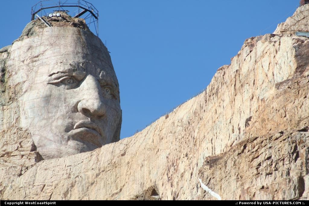 Picture by WestCoastSpirit: Not in a city South-dakota   crazy horse, carving, natives, mount rushmore