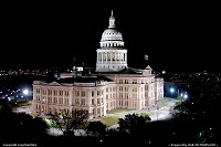 Texas State Capitol at night from the 15th floor of Westgate Tower