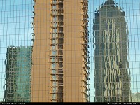 Texas, Reflexion at the Pool ... One of the two towers at the Fairmont Hotel reflecting on the Wells Fargo Tower