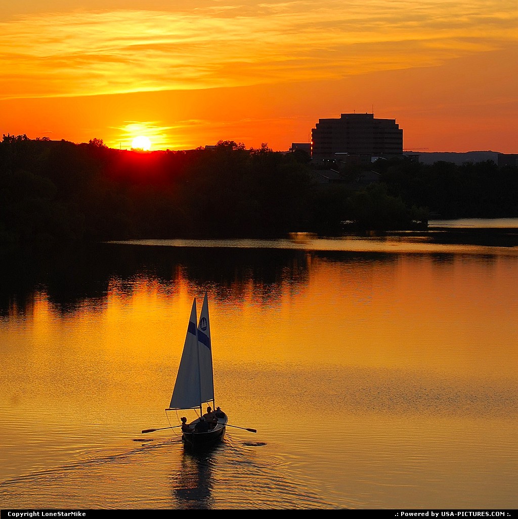 Picture by LoneStarMike: Austin Texas   lake, sunset, sailboat