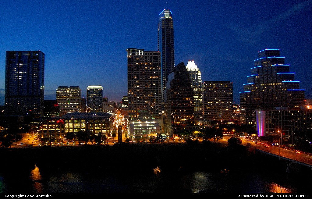 Picture by LoneStarMike: Austin Texas   skyscrapers, skyline, night