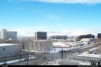 Salt Lake City : Vue vers l'arne sportive du Delta Center depuis le batiment du Convention Center