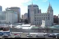 Salt Lake City : Vue sur Temple Square depuis le Convention Center