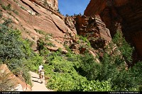Zion National Park. Hikers on the Angels Landing trail.
