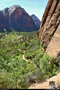 Utah, Zion National Park. Getting higher on Angels Landing trail, I really enjoyed the view at that point, but little did I know about how fantastic it would be on the top !