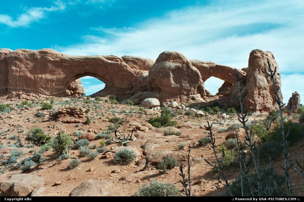 Picture by elki:  Utah Arches Double Arche arche, rock, trail