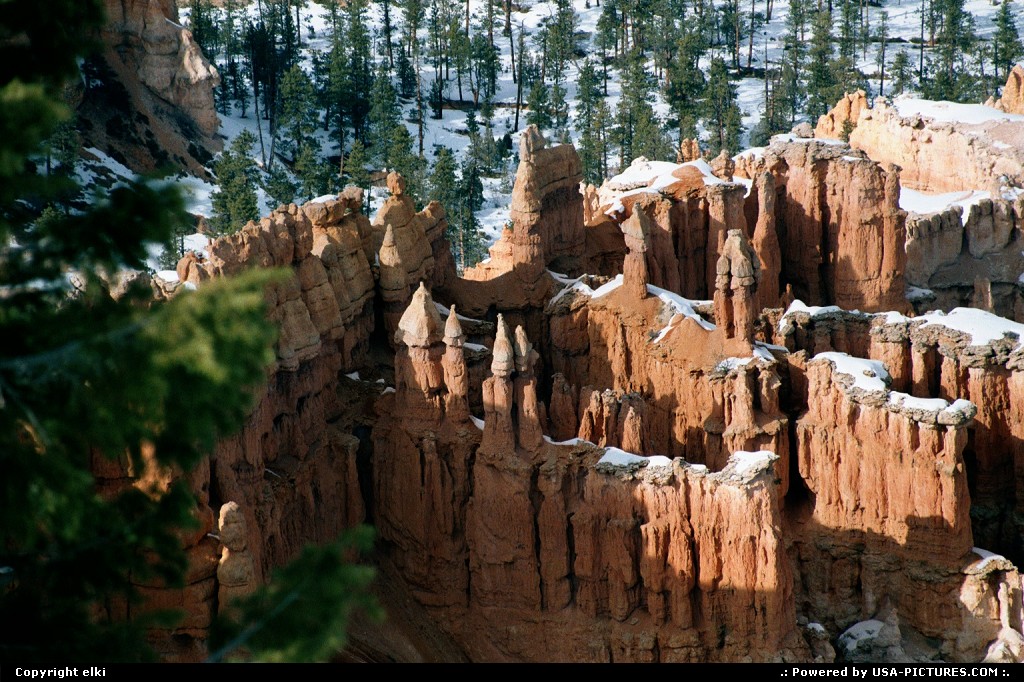 Picture by elki:  Utah Bryce Canyon  canyon, neige