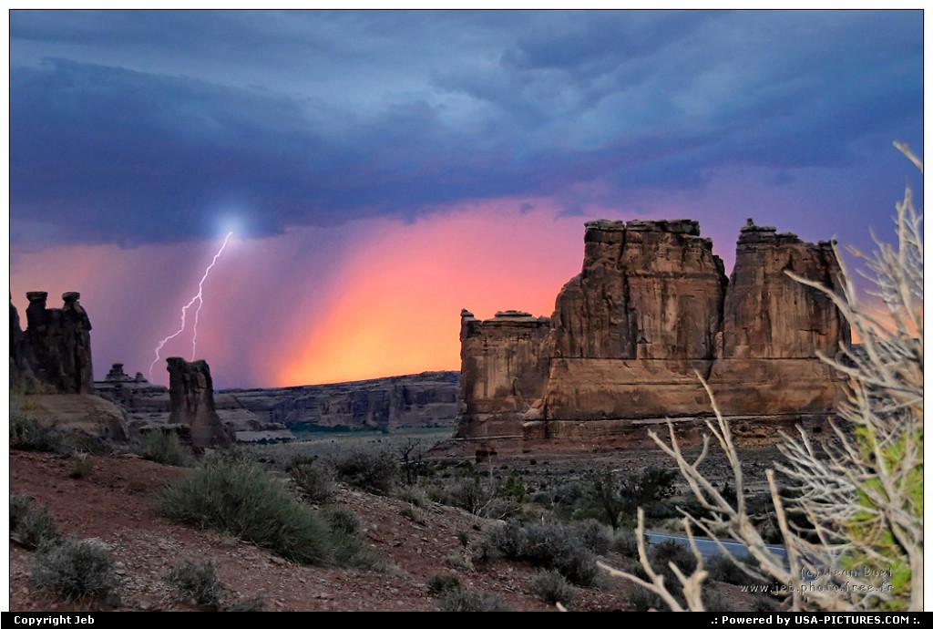 Picture by Jeb:  Utah Arches  Ligthning storm