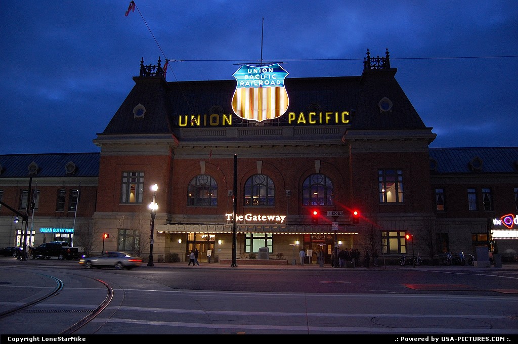 Picture by LoneStarMike: Salt Lake City Utah   depot, neon
