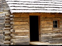 Photo by McMaggie | Williamsburg  log cabin, cabin, historic building, Jackson House, Freedom Park, free black settlement, James City County, Williamsburg, Virginia, black history, parks, museums