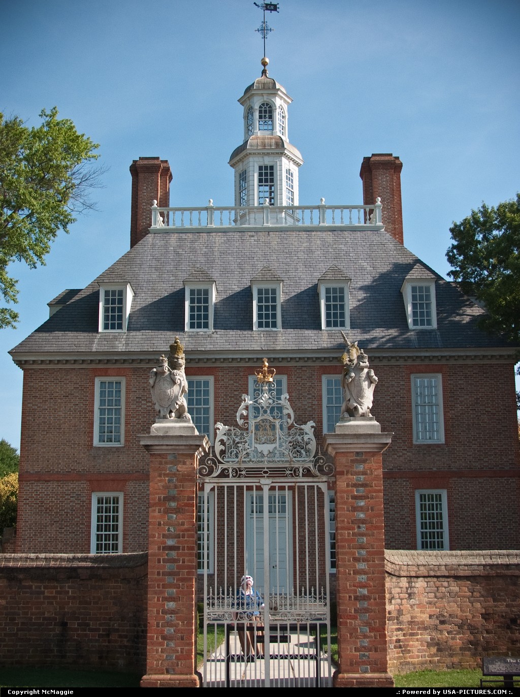 Picture by McMaggie: Williamsburg Virginia   Governor's Palace, Colonial Williamsburg, Williamsburg, Virginia, summer, July, living history museum, historic site, historic building, colonial history, living history, Virginia history, history, historic sites