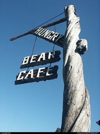 Photo by elki | Forks  sign, bear, café