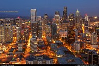 Photo by tiascapes | Seattle   Seattle, skyline, sunset, downtown, metropolis, cityscape, Emerald City, urban, buildings, evening 