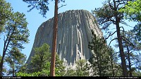 Not in a city : Close up of Devil's Tower.